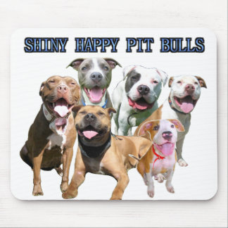 Glänzende glückliche Pitbullen Mousepad