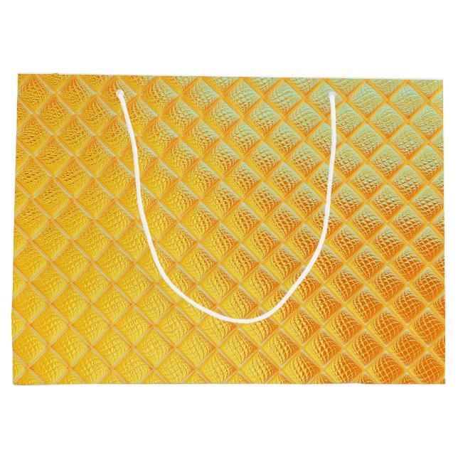 Glänzende goldene Platte Große Geschenktüte (Rückseite)