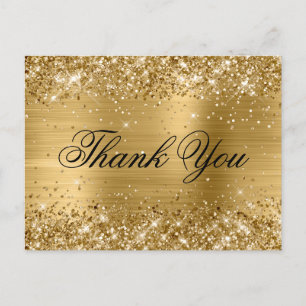 Glänzende Goldfolie 21. Geburtstag Fancy Dankeschö Postkarte