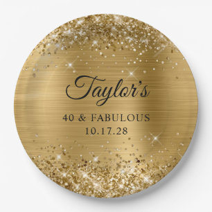 Glänzende Goldfolie 40 & Fantastisch Pappteller