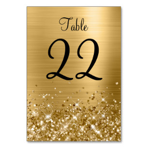Glänzende Goldfolie Hochzeit Tischnummer