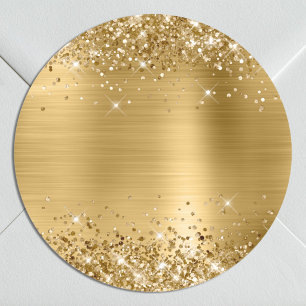 Glänzende Goldfolie leer Runder Aufkleber
