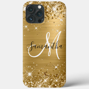 Glänzende Goldfolie Schwarz-Weiß-Monogramm Case-Mate iPhone Hülle