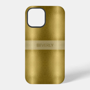 Glänzende Goldmetallstruktur mit individuellem Nam iPhone 12 Pro Hülle