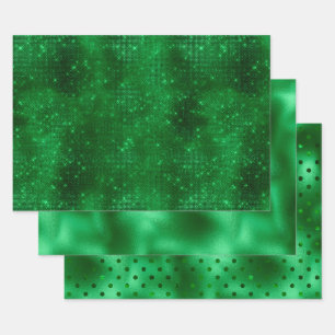 Glänzende grüne Folie Geschenkpapier Set