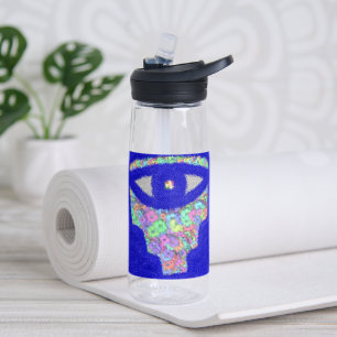 Glänzende Hamsa schöne Blumen Trinkflasche