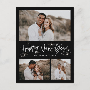 Glänzende Himmel Frohes Neues Jahr Postkarte