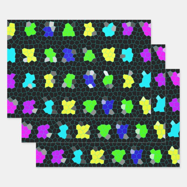 glänzende Karo aus festem Glas, Geschenkpapier Set (Set)