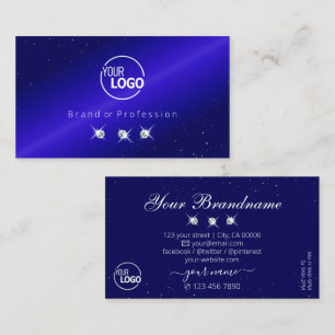 Glänzende königsblaue funkelnde Diamanten mit Logo Visitenkarte