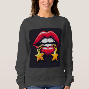 Glänzende Lippen Illustration Sweatshirt