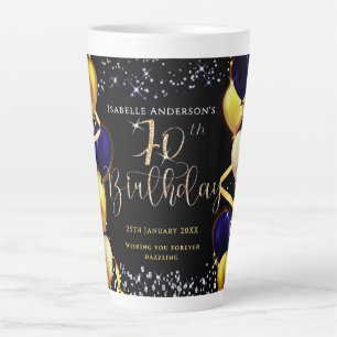 Glänzende Luftballons 70. Geburtstag Schwarz Milchtasse
