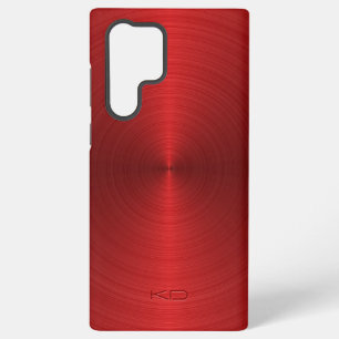 Glänzende metallisch rote Textur Edelstahl-Look Samsung Galaxy Hülle