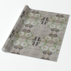 Glänzende moderne Vintage-Blumenrose Geschenkpapier