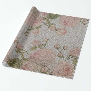 Glänzende Moderne Vintage Blumenrose Geschenkpapier