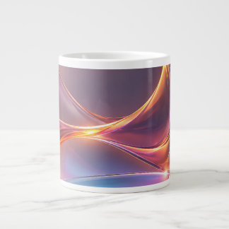 Glänzende neonfarbene mehrfarbige abstrakte Flüssi Jumbo-Tasse