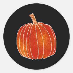Glänzende Orange Herbst-Kürbis Schwarz JEDER FARBE Runder Aufkleber