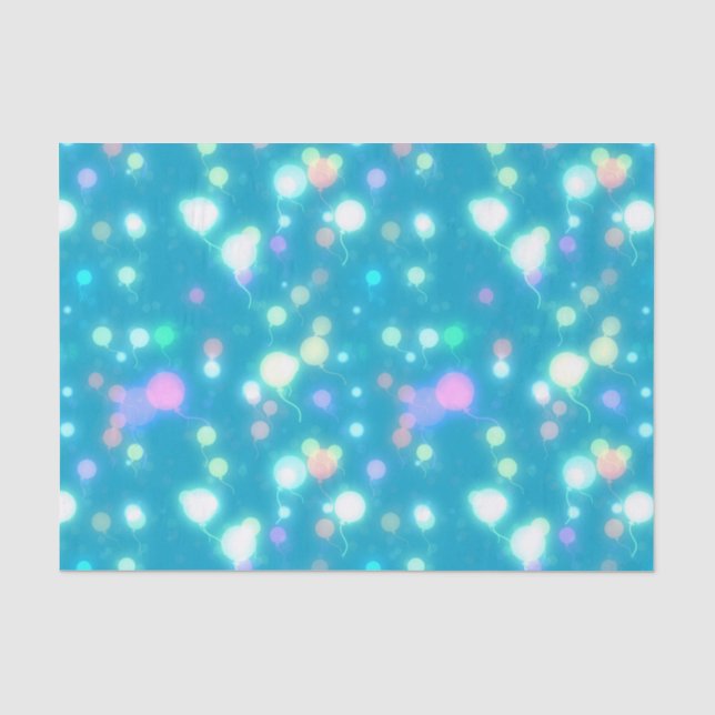 Glänzende Partybälle Blau Seidenpapier (Vorderseite)