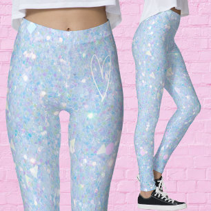 Glänzende Periwinkle Blaue Glitzer Damen Leggings