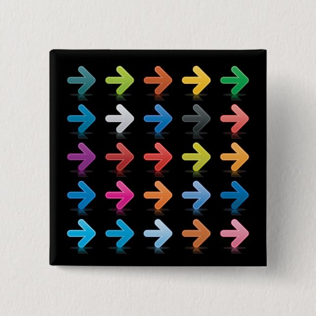 Glänzende Pfeile Set Lebendige Richtungspfeile Button (Vorderseite)