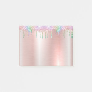 Glänzende Post-it® Notizen in Rosa Roségold