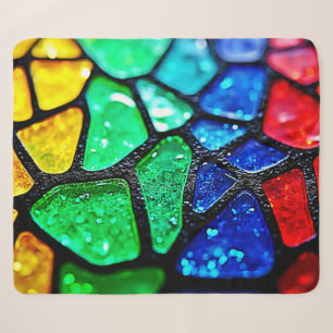 Glänzende Regenbogen-Glas-Mosaik-Kunst Sherpadecke