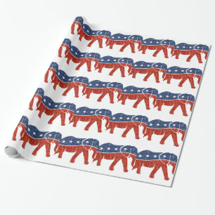 glänzende republikanische Elefant Geschenkpapier