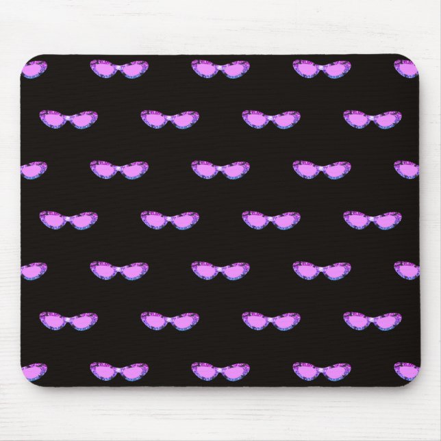 Glänzende rosa Bougie-Sonnenbrille Mousepad (Vorne)
