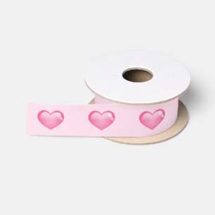 Glänzende rosa Herzen Satinband