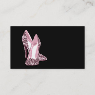 Glänzende rosa High Heel Schuh Geschäftskartenvorl Visitenkarte