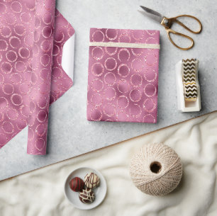 Glänzende rosa Kreise Geburtstag Geschenkpapier