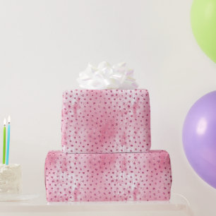 Glänzende rosa Punkte Geburtstag Geschenkpapier