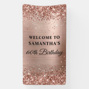 Glänzende Rose-Gold-Folie 60. Geburtstag Vertikal Banner