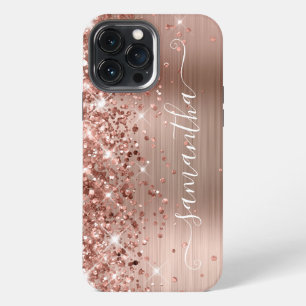 Glänzende Rose Gold Folie Moderne Weibliche Signat iPhone 13 Pro Max Hülle