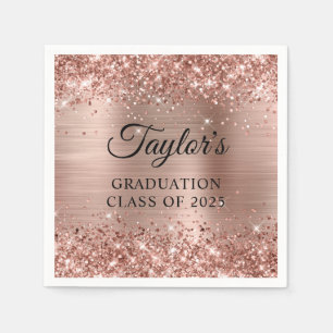 Glänzende Roségold-Folie-Abschluss Serviette