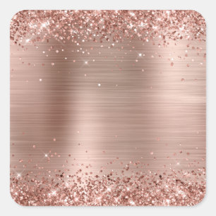 Glänzende Roségold-Folie Blanko Quadratischer Aufkleber