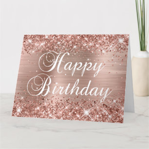 Glänzende Roségoldfolie Alles Gute zum Geburtstag Karte