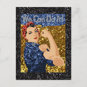 glänzende Rosie the Riveter Postkarte