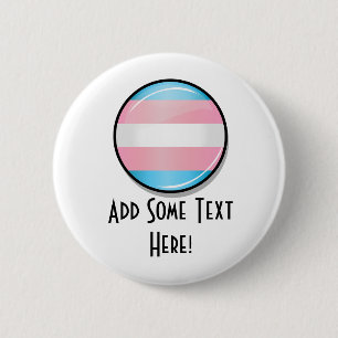 Glänzende runde Transgender-Stolz-Flagge Button