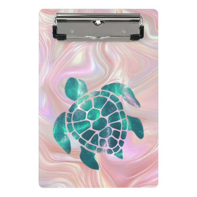 Glänzende Schildkröte Mini Klemmbrett (Vorderseite)