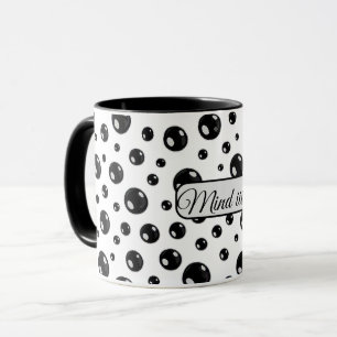 Glänzende schwarze Punkte-Tasse – Modernes minimal Tasse