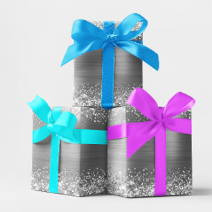 Glänzende Silber-Ombre-Folie Geschenkpapier
