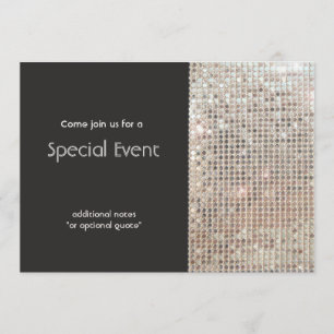 Glänzende Silber-Sequins-Festparty Einladung