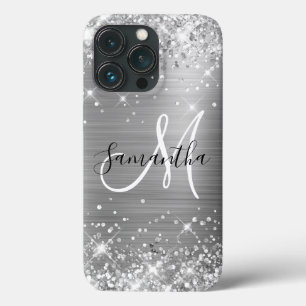 Glänzende Silberfolie Elegantes Monogramm Case-Mate iPhone Hülle