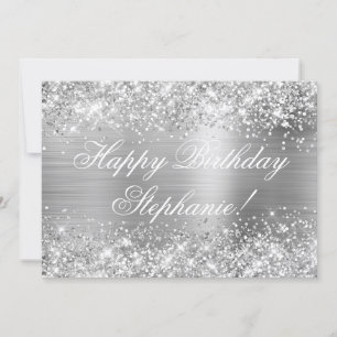 Glänzende Silberfolie Fancy Happy Birthday Karte