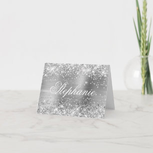 Glänzende Silberfolie Fancy Kalligrafie