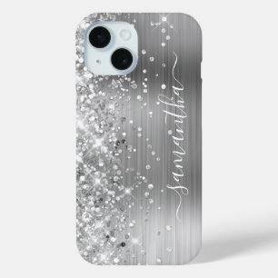 Glänzende silberne Folie Moderne feminine Signatur Case-Mate iPhone Hülle