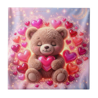 Glänzende Teddy-Liebe-Fliese 💖Keramikfliese Fliese