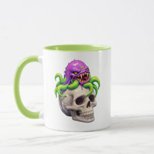 Glänzende Tentakel-Monster-Schädel-Illustration Tasse