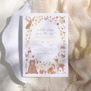Glänzende Waldtiere Baby Shower Einladung
