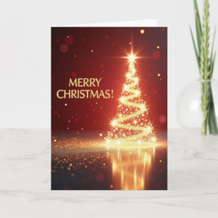 Glänzende Weihnachtskarte mit goldenem Funkeln Karte